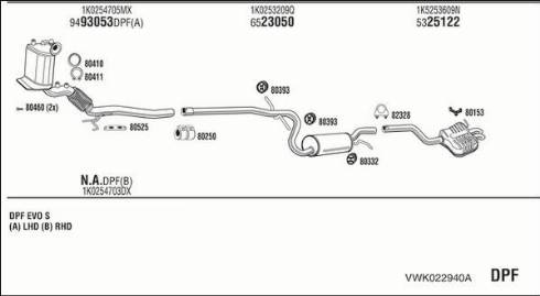 Fonos VWK022940A - Exhaust System car-mod.net