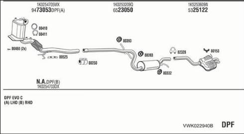 Fonos VWK022940B - Exhaust System car-mod.net
