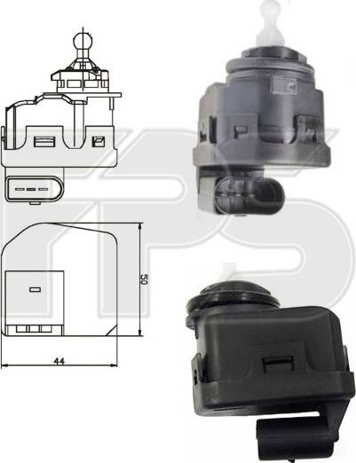 FPS FP 0015 RK1 - Control, actuator, headlight range adjustment car-mod.net