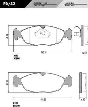 FRAS-LE PD42 - Brake Pad Set, disc brake car-mod.net