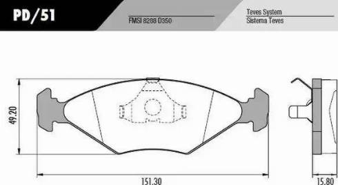FRAS-LE PD51 - Brake Pad Set, disc brake car-mod.net