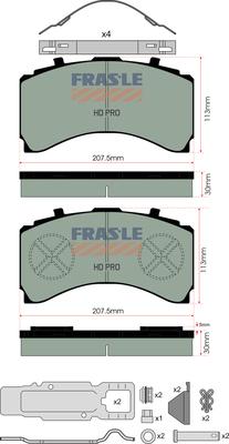FRAS-LE PD/206-F-K025-HD - Brake Pad Set, disc brake car-mod.net