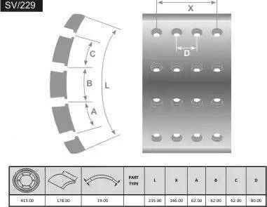 FRAS-LE SV/229-X - Brake Lining, drum brake car-mod.net
