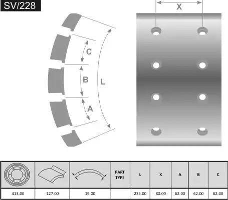 FRAS-LE SV/228-X - Brake Lining, drum brake car-mod.net