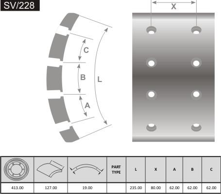 FRAS-LE SV/228 - Brake Lining, drum brake car-mod.net