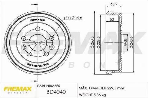 FREMAX BD-4040 - Brake Drum car-mod.net