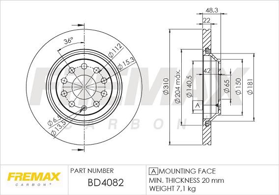FREMAX BD-4082 - Brake Disc car-mod.net
