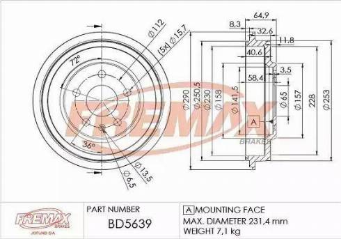 FREMAX BD-5639 - Brake Drum car-mod.net