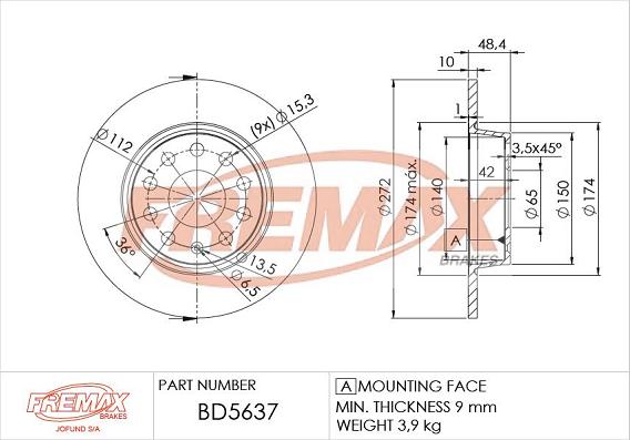FREMAX BD-5637 - Brake Disc car-mod.net