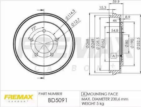 FREMAX BD-5091 - Brake Drum car-mod.net