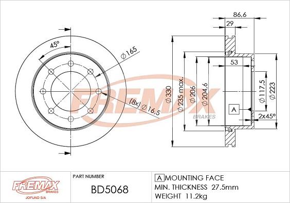 FREMAX BD-5068 - Brake Disc car-mod.net