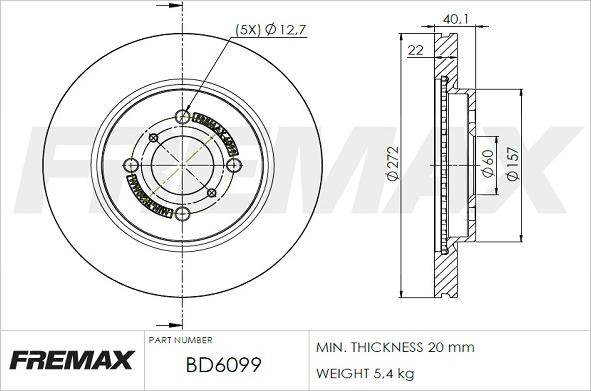 FREMAX BD-6099 - Brake Disc car-mod.net