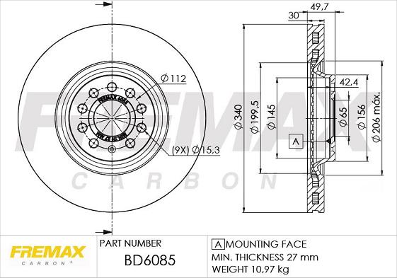 FREMAX BD-6085 - Brake Disc car-mod.net