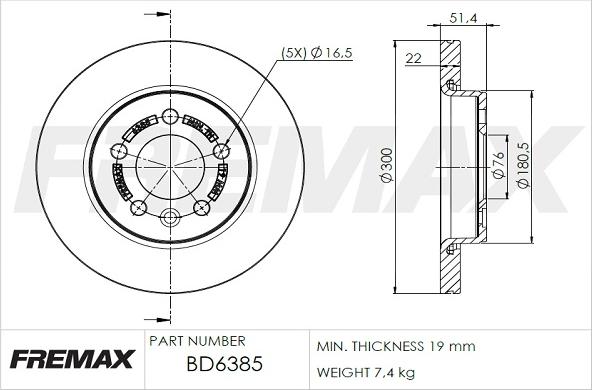 FREMAX BD-6385 - Brake Disc car-mod.net