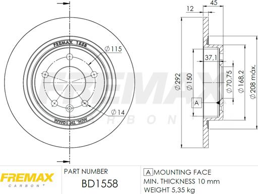 FREMAX BD-1558 - Brake Disc car-mod.net
