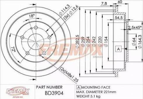 FREMAX BD-3904 - Brake Drum car-mod.net