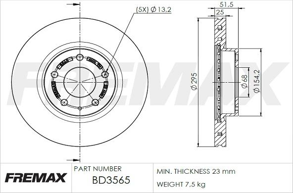 FREMAX BD-3565 - Brake Disc car-mod.net