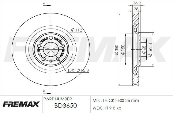 FREMAX BD-3650 - Brake Disc car-mod.net