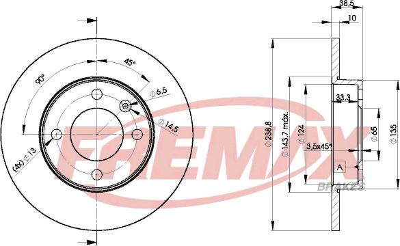 FREMAX BD-3325 - Brake Disc car-mod.net
