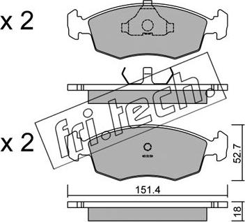 Fri.Tech. 096.2 - Brake Pad Set, disc brake car-mod.net