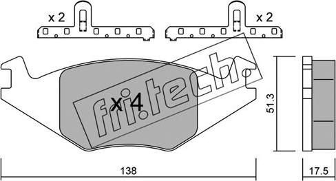 Fri.Tech. 049.0K - Brake Pad Set, disc brake car-mod.net