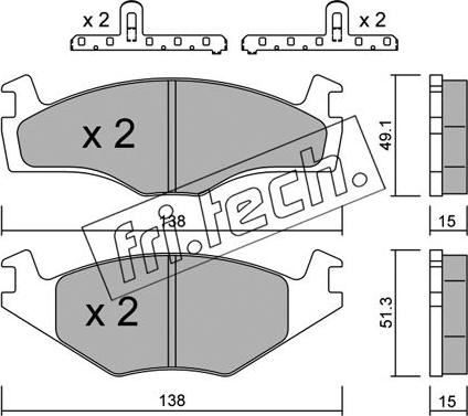 Fri.Tech. 047.0K - Brake Pad Set, disc brake car-mod.net