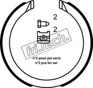 Fri.Tech. 1040.163K - Brake Shoe Set, parking brake car-mod.net