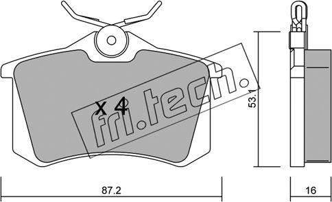 Fri.Tech. 102.2 - Brake Pad Set, disc brake car-mod.net