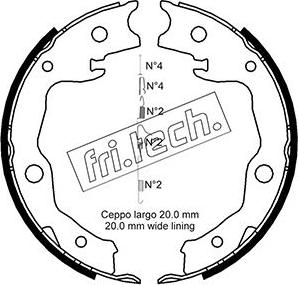 Fri.Tech. 1115.322K - Brake Shoe Set, parking brake car-mod.net