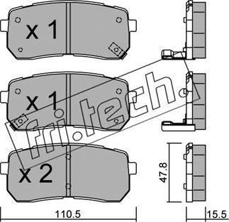 Fri.Tech. 802.0 - Brake Pad Set, disc brake car-mod.net