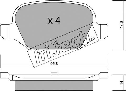 Fri.Tech. 333.0 - Brake Pad Set, disc brake car-mod.net