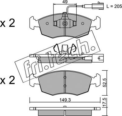 Fri.Tech. 283.4 - Brake Pad Set, disc brake car-mod.net