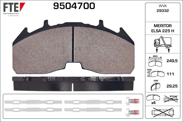 FTE 9504700 - Brake Pad Set, disc brake car-mod.net