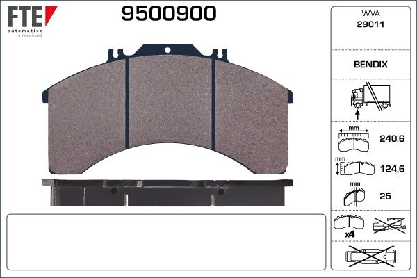 FTE 9500900 - Brake Pad Set, disc brake car-mod.net