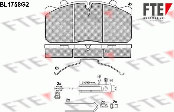 FTE 9500042 - Brake Pad Set, disc brake car-mod.net