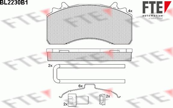 FTE 9500080 - Brake Pad Set, disc brake car-mod.net