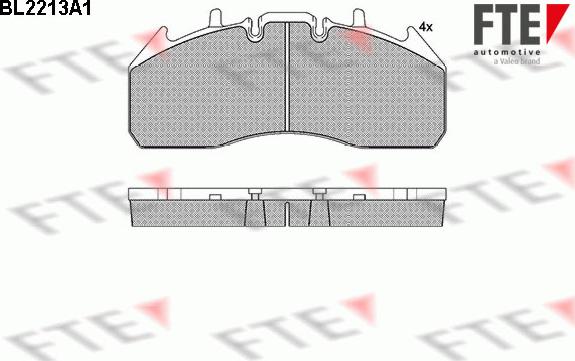 FTE 9500072 - Brake Pad Set, disc brake car-mod.net