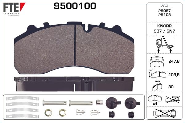 FTE 9500100 - Brake Pad Set, disc brake car-mod.net