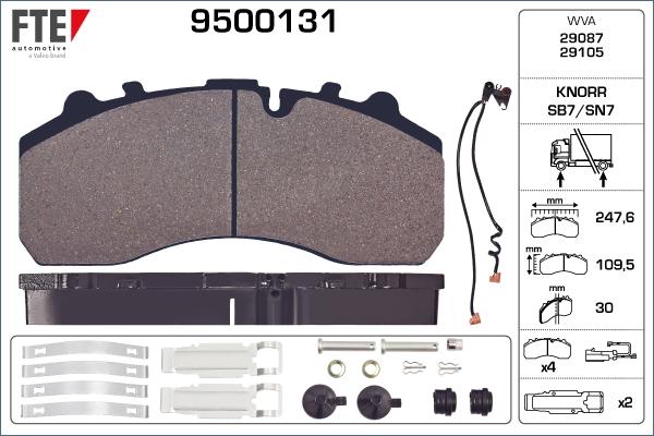 FTE 9500131 - Brake Pad Set, disc brake car-mod.net