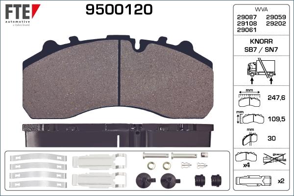 FTE 9500120 - Brake Pad Set, disc brake car-mod.net