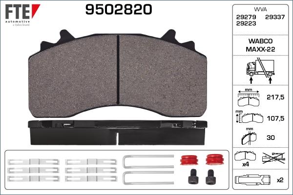 FTE 9502820 - Brake Pad Set, disc brake car-mod.net