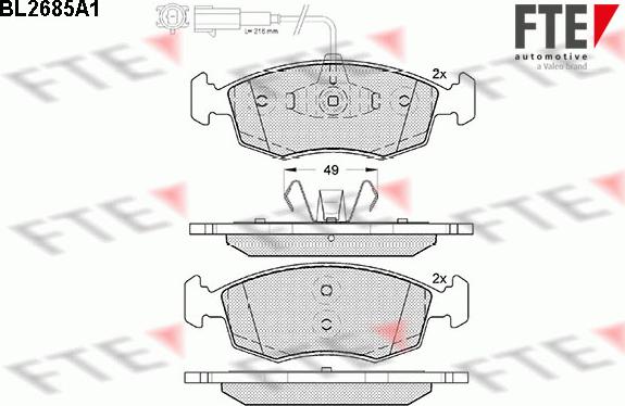 FTE 9010915 - Brake Pad Set, disc brake car-mod.net