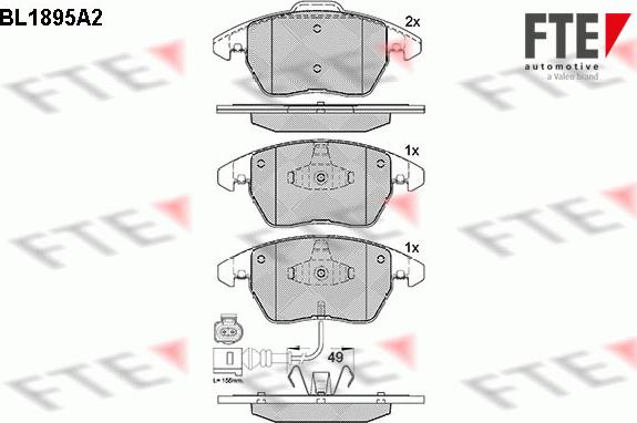 FTE BL1895A2 - Brake Pad Set, disc brake car-mod.net