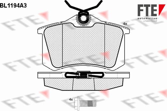 FTE BL1194A3 - Brake Pad Set, disc brake car-mod.net