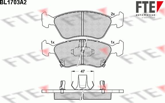 FTE BL1703A2 - Brake Pad Set, disc brake car-mod.net
