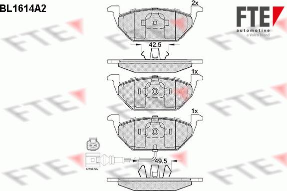 FTE BL1614A2 - Brake Pad Set, disc brake car-mod.net