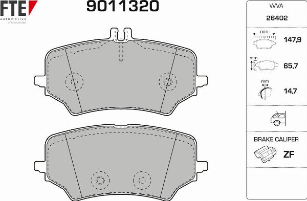 FTE 9011320 - Brake Pad Set, disc brake car-mod.net