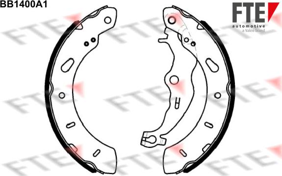 FTE BB1400A1 - Drum Brake Shoe Set car-mod.net