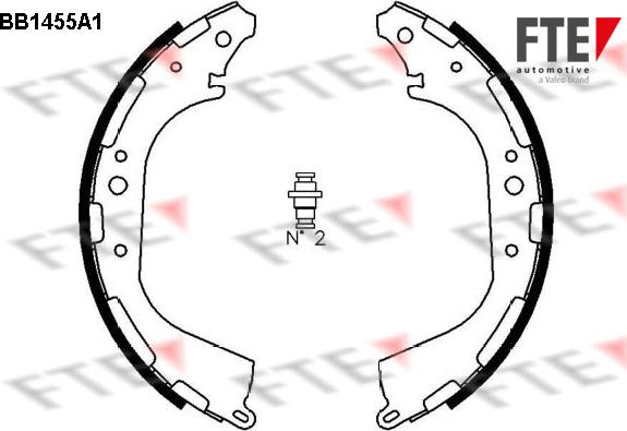 FTE BB1455A1 - Drum Brake Shoe Set car-mod.net