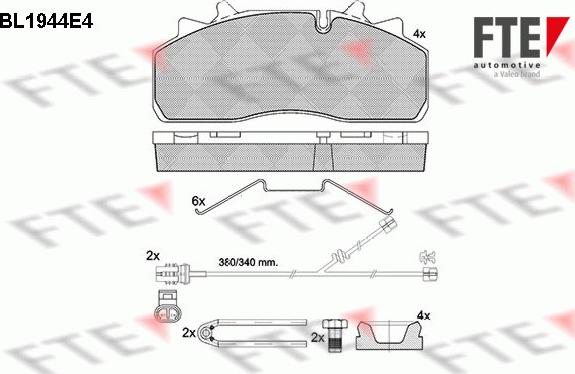 FTE BL1944E4 - Brake Pad Set, disc brake car-mod.net